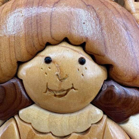 James Knight Handcrafted Wooden Angel Wall Art 2010 Decor Art Brown Tan - Picture 11 of 12